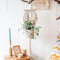 Macrame Plant Hanger Indoor Angel Wings Decorative Flower Pot Holder Hanging Basket for Indoor Outdoor Boho Home Decoration