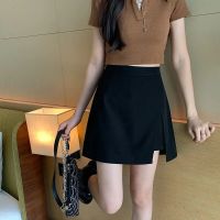 Summer Black A-line Skirt Irregular Temperament Office Lady Skirt Womens Daily Basic Suit Short Skirt Femme Korean Style Skirt