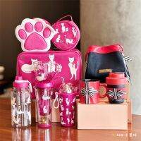 Starbucks 2023 spring cup kate spade cat rose red กล่องของขวัญทำเครื่องหมายฉนวนกันความร้อนบนเดสก์ท็อปที่มาพร้อมกับถ้วยน้ำ