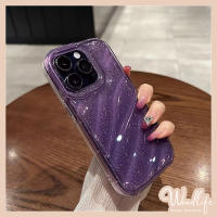 เคสลายท้องฟ้าดาวไล่ระดับสีแฟนตาซีเข้ากันได้กับ IPhone 11 7Plus XR X XS Max 6 6S Plus 8Plus 13pro 14 Pro 11 12 13 14 Pro Max SE 2020สีม่วงประกายบัตรเลเซอร์แฟชั่นสเตอริโอ3D เคสนิ่มลอน