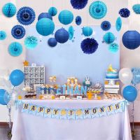 10-15-20-25-30-40cm Wedding Decorative Round Chinese Paper Lanterns Lampion Birthday Party Flower Pompom Tissue Paper Pom Poms