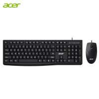 Acer(acer) เมาส์แบบใช้สาย แป้นพิมพ์และเมาส์ชุด แป้นพิมพ์คอมพิวเตอร์เมาส์ แป้นพิมพ์แบบมีสาย OAK-040 สีดำ