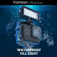 Vamson ไฟดำน้ำวิดีโอ Led กันน้ำสำหรับ DJI Osmo Action3 Gopro Hero 11 10 9 8 SJCAM ไฟส่องสว่างสำหรับการถ่ายภาพโคมไฟใต้น้ำ