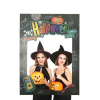 [Foocome]1Pcs ฮาโลวีน Photo Booth กรอบ Props กับฟักทอง Trick หรือ Treat Happy Halloween Party เด็กผู้ใหญ่ Photobooth Props อุปกรณ์