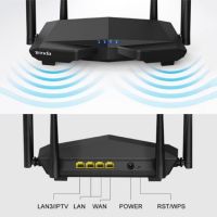 Tenda  AC7 1200Mbps เราเตอร์ไร้สาย WiFi แบบ 4 เสาอากาศ 2.4GHz  5.0GHz Dual Band A