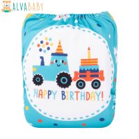 ALVABABY Cloth Diapers Baby Digital Positioned Cloth Nappy Reusable Birthday Gift For Babies With 1Pc Insert