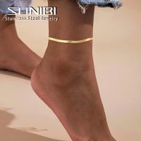 【CW】✾  SUNIBI Snake Chain Anklet for Beach Gold Plated Anklets Fashion Jewelry Dropshipping Wholesale