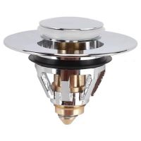 Copper Bouncing Core Filter Cover with Basket Shower Floor Drain Bathroom Plug Trap Hair Catcher Basin Accessories