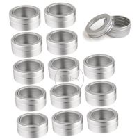 15Pcs 10G 25G 30Ml Aluminum Tins Jar Cream Box Empty Metal Cosmetic Container Mini Round Makeup Nail Storage Jar With Clear Lid