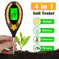 Digital 4 in 1 Soil PH Meter Moisture Monitor Temperature Sunlight Tester for Home Garden Farm Lawn Soil Test Kit Tool