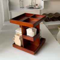 [พร้อมส่ง] ชั้นไม้วางของหมุนได้ (Rotatable wooden shelf)