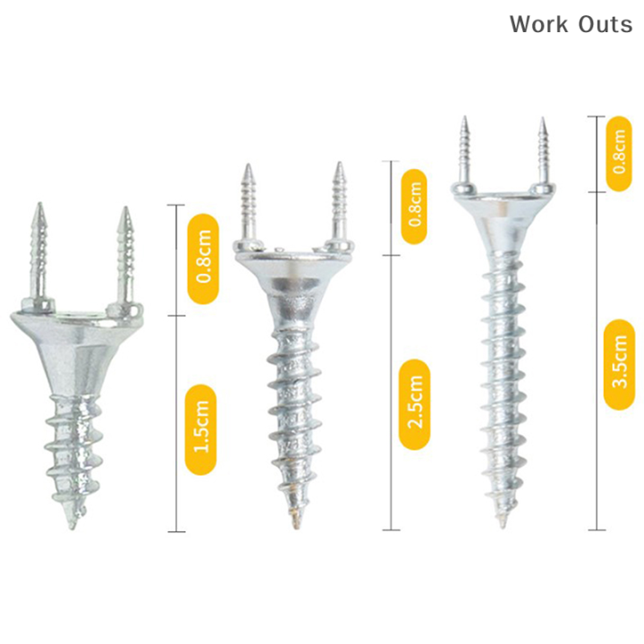 ตะปูราคาถูกไร้รอยต่อ50ชิ้น-ตะปูหัวเดียวสกรูสองหัวตะปูไร้รอยต่อแผ่นกระดานไม้แข็งแรงสลักเกลียวรักษาความปลอดภัยแบบพิเศษที่มองไม่เห็น