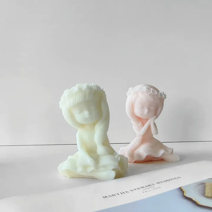 beautiful-girls-resin-molds-aromatherapy-plaster-doll-decoration-silicone-flower-fairy-candle-mold