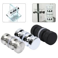 Aluminum Alloy Door Handle Single Glass Door Knob Bathroom Shower Cylindrical Cabinet Handle Home Hardware Bathroom Door Pulls Door Hardware Locks