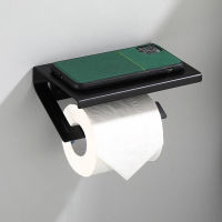 Toilet paper holder Aluminum Black Tissue holder mobile phone bathroom paper roll rack wall mount bathroom product