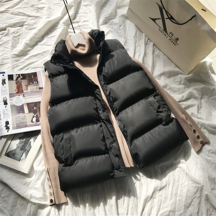 Winter Cotton Down Vest Women Loose Waistcoat Bodywarm Jacket Cotton Padded Jacket Sleeveless Female Winter Waistcoat