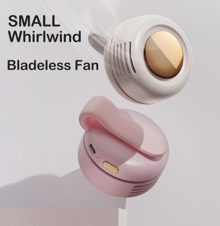 Handheld/Waist Clip Fan Whirlwind Bladeless Fan Portable Hanging Neck Fan USB Rechargeable