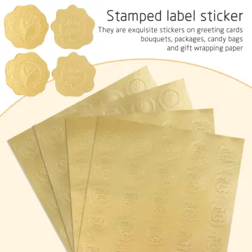 50 pcs Foil Seal Stickers/ Wedding Stickers/Gold, Silver, Red Envelope  Seals/ Embosser seal Stickers