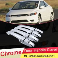 ฝาครอบที่จับประตูชุบโครเมียมหรูหราสำหรับ Honda Civic 8 2006 2007 2008 2009 2010 2011ตกแต่งสติกเกอร์ติดรถยนต์