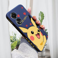 เคส PMP Hp สำหรับ OPPO A78 4G A78 4G การ์ตูนน่ารัก Pikacu Pokémn ดีไซน์โปเกมอนเคสโทรศัพท์ดีไซน์ข้างรูปแบบขอบสี่เหลี่ยมปลอกซิลิโคนของเหลวเคสป้องกันกล้องคลุมทั้งหมด