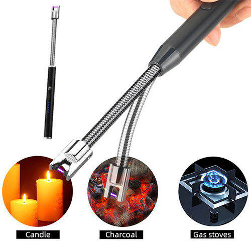Windproof Flameless Plasma Arc Candle Gas Stove USB LED BBQ Lighter