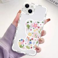 Bear with Flowers Case Compatible for IPhone 13 12 11 Pro Max 13 12 Mini 13 12 11 Pro X XR XS Max Soft TPU Phone Covers