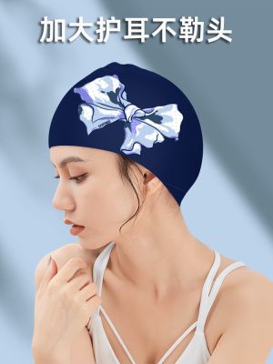 Swimming Gear Dovanlin swimming cap for women waterproof non-stretching fashionable enlarged ear protection silicone swimming cap for women with large head circumference and long hair