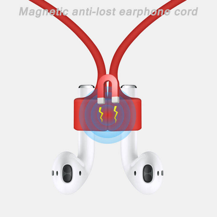 anti-lostแม่เหล็กเชือกสำหรับairpodsสายpro-softชุดหูฟังซิลิโคนแขวนเชือกคอสำหรับairpods-1-2สายคล้องเคเบิล