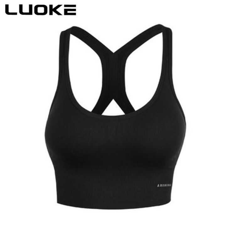 luoke-กีฬาชุดชั้นในหญิงกันกระแทกวิ่งรวบรวมที่สวยงามกลับ-yoga-เสื้อกั๊กมีความแข็งแรงสูงปรับออกกำลังกายชุดชั้นใน