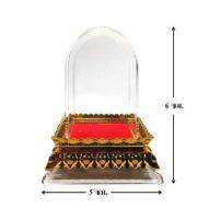 ครอบพระ ครอบอคิลิค ฐานบัวทอง ขนาดด้านนอก 4x5x6 ซม.พื้นที่ด้านใน 2.5x3x4 ซม. [เหมาะสำหรับวางพระหน้ารถ]
