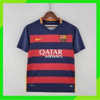 ☋ เสื้อกีฬาแขนสั้น ลายทีมชาติฟุตบอล Barcelona 15-16 ชุดเหย้า สไตล์เรโทร