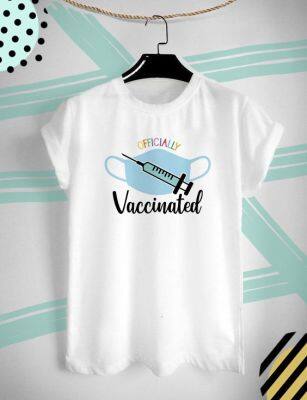 เสื้อยืด ฉีดวัคซีนกันเถอะ Time to Vaccinate ใส่สบาย ไม่ยืด ไม่ย้วย