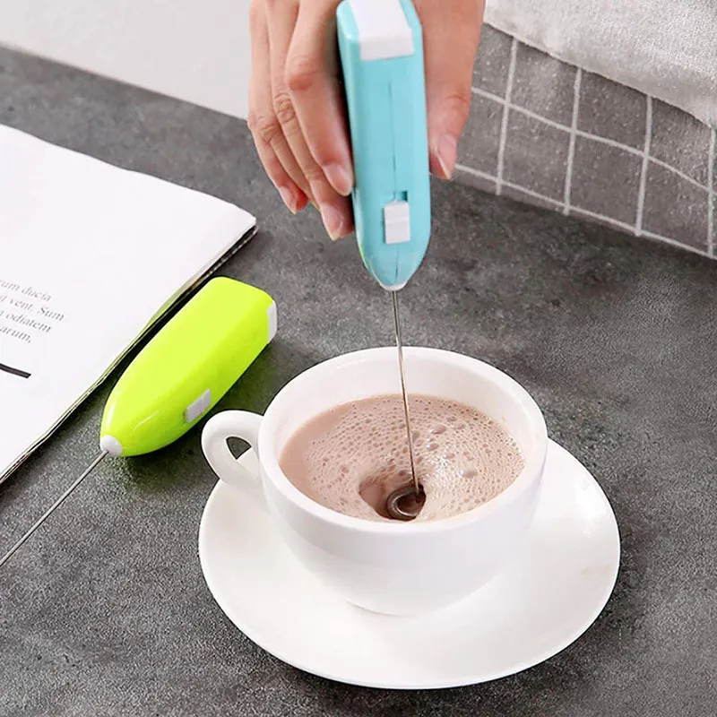 Kitchen Electric Mini Handle Cooking Eggbeater Juice Hot Drinks Milk  Frother Coffee Stirrer Foamer Whisk Mixer(Without battery) 