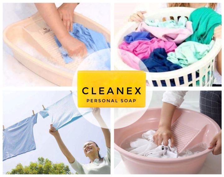 cleanex-personal-soap-สบู่ซักขจัดคราบ-สบู่ซักผ้า-สบู่ซักผ้าขาว-สบู่ซักผ้าเด็ก-สบู่ก้อน-ซักผ้า-ซักผ้าขาว-สบู่-สบู่ก้อนซักผ้า-ขนาด-120g