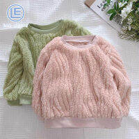LS เสื้อให้ความอบอุ่นของเด็ก,กำมะหยี่แขนยาวปะการัง,เสื้อผ้าฤดูใบไม้ร่วงที่ทันสมัยและเรียบง่าย