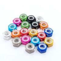 10pcs M2 M2.5 M3 M4 M5 M6 colourful Rivet Nuts Aluminum Nylon Insert Lock Nut Self-locking Nuts Locknuts Model Hex Nut din985