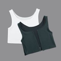 【cw】 Corset Flat Breast BinderShort Corset Les braComfortable Chest Binder TransS-3XL Crop TopsCharcoal