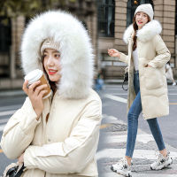 【cw】 Womens Cotton-Padded Clothes 2022 Winter New Korean Style Loose Big Fur Collar Cotton-Padded Coat Womens Mid-Length Womens Coat Thickened Padded Jacket ！