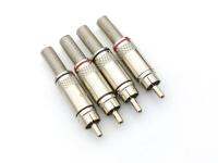 4pcs RCA Audio Adapter brass RCA Male Plug with Spring  Solder connectorWires Leads Adapters