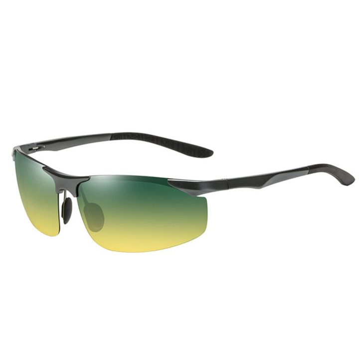 แว่นกันแดดอลูมิเนียมเลนส์ UV400โพลาไรซ์สำหรับผู้ชายแว่นกันแดดขับกลางวันกลางคืนกีฬากลางแจ้งสำหรับผู้ชายแว่นตาอุปกรณ์เสริม V8179