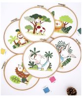 ‼️แถมสะดึงและที่สนเข็ม งานDIYชุดปักผ้า ง่ายๆ‼️Embroidery Set Beginner เหมาะกับมือใหม่ ลายน้องๆน่ารัก ?มีคำแนะนำภาษาไทย อุปกรณ์ครบ พร้อมส