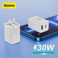 Baseus 30W ที่ชาร์จความเร็วสูง Super Si เครื่องชาร์จติดผนัง QC3.0 PD4.0โทรศัพท์ที่ชาร์จสำหรับไอโฟน13 12 Pro Max Vivo X60 Oppo Samaung Huawei