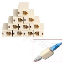 10ชิ้นเครือข่าย RJ45 CAT5ปลั๊กเชื่อมอะแดปเตอร์ตัวขยายตัวเชื่อมต่อสาย LAN ใหม่