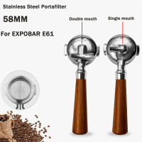 58มิลลิเมตรสแตนเลสกาแฟ Portafilter เหมาะสำหรับ EXPOBAR E61กาแฟไม้เนื้อแข็งลึกจับสากลบาริสต้าเครื่องมือ