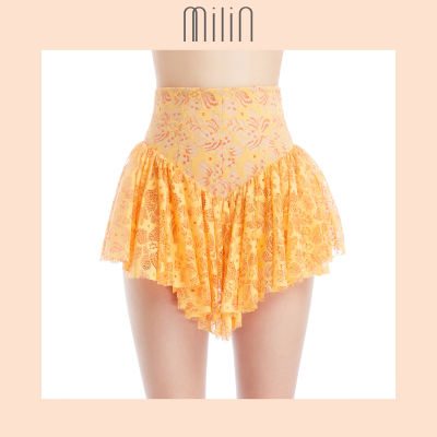 [MILIN] Ruched detailing high-waisted floral lace ruffled hot shorts กางเกงขาสั้นผ้าลูกไม้เอวสูงดีเทลการแต่งรูด / 41 Tropic Thunder Shorts