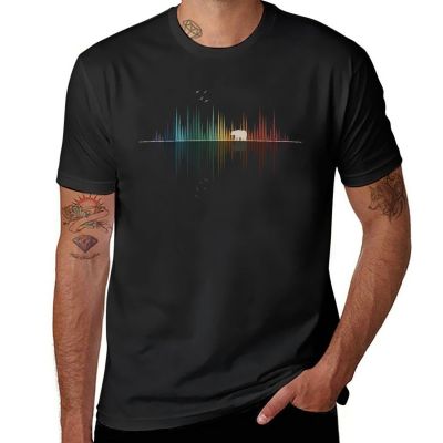 Mounn Bear Sound Wave T-Shirt T Shirts Animal Print Shirt For Men Clothings