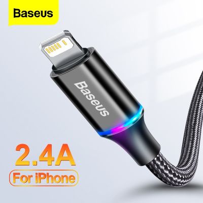 Baseus สายสำหรับ iPhone USB 6 7 8 Plus 11,12 13 Pro XS สูงสุด XR 18W มีไฟชาร์จเร็วสายชาร์จไอแพด