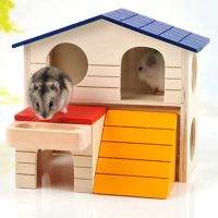 ERICH1 Hamster House Chinchilla Hut Hideout Exercise Guinea Pig Cute Wooden DIY Home Chew Toys