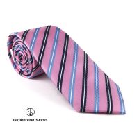 Giorgio Del Sarto Necktie 7.5cm Pink Fabric Texture เนคไทสีชมพูมีเท็กเจอร์