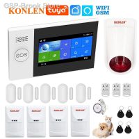 ♛♀Tuya Home De Alarme Sem Fio WiFi GSM Segurança Anti-Roubo Painel หน้าจอสัมผัสฮับ Com Câmera Sensor